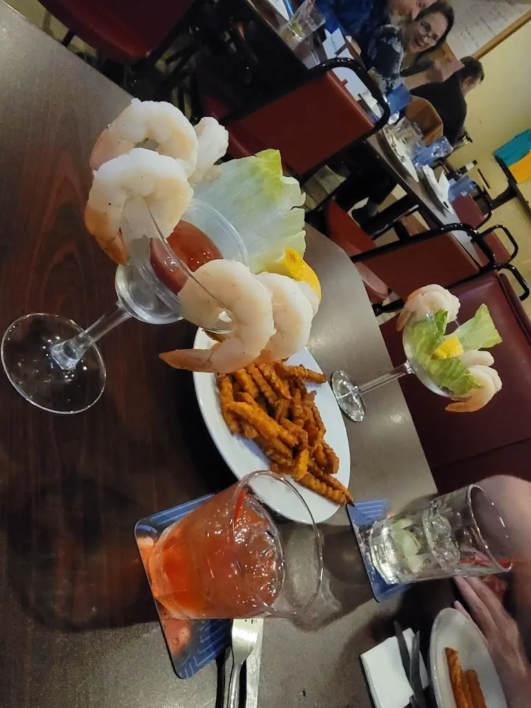Shrimp Cocktail and Crispy Sweet Potato Fries